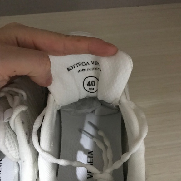 Bottega Veneta Men's/Women's White Thick-Sole Mesh Sneakers - Picture 6 of 9